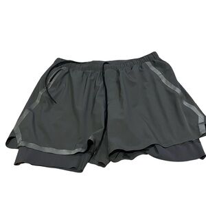 Lululemon Surge Shorts - Large Gray shorts with relfective strip - large bike